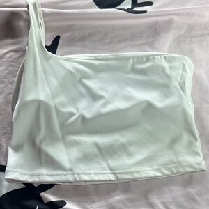 Chic White One-Shoulder Crop Top